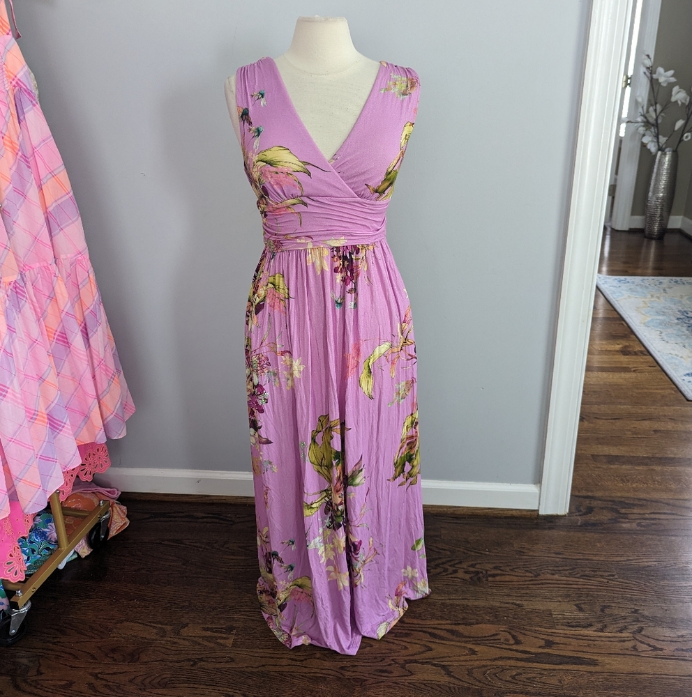 Soma Floral Lavender Maxi Dress M - Picture 2 of 9